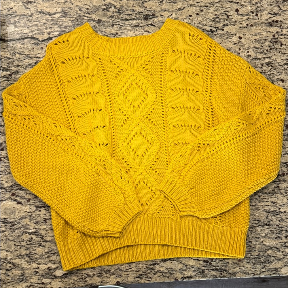 Francesca's Collections Vibrant Yellow Knit Sweater